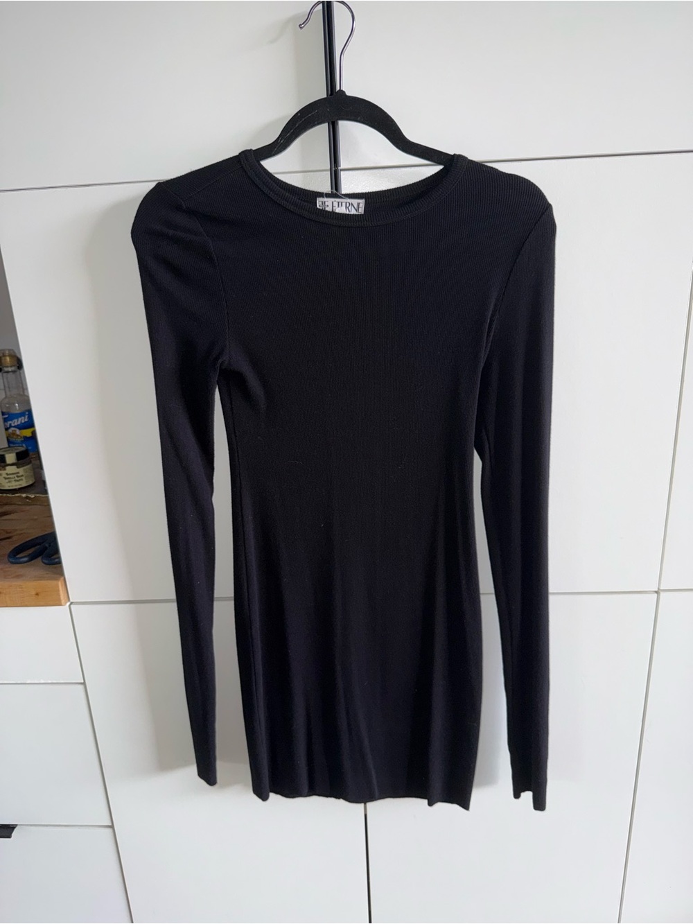ETERNE black ribbed mini dress - like new condition